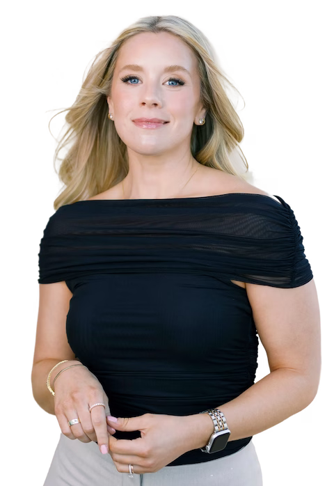 Professional portrait of Savannah Abney in a black top, representing her "reputation-first" brand strategy that focuses on business credibility over social media noise.
